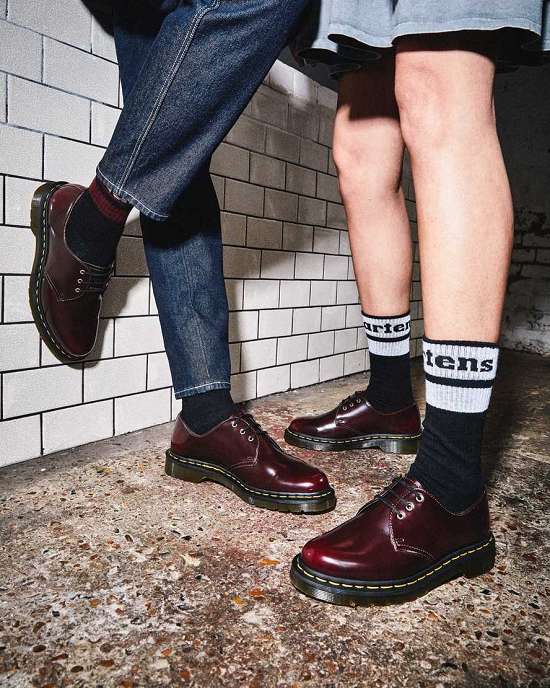 Zapatos Con Cordones Dr. Martens Vegan 1461 Mujer Vino MX-48175